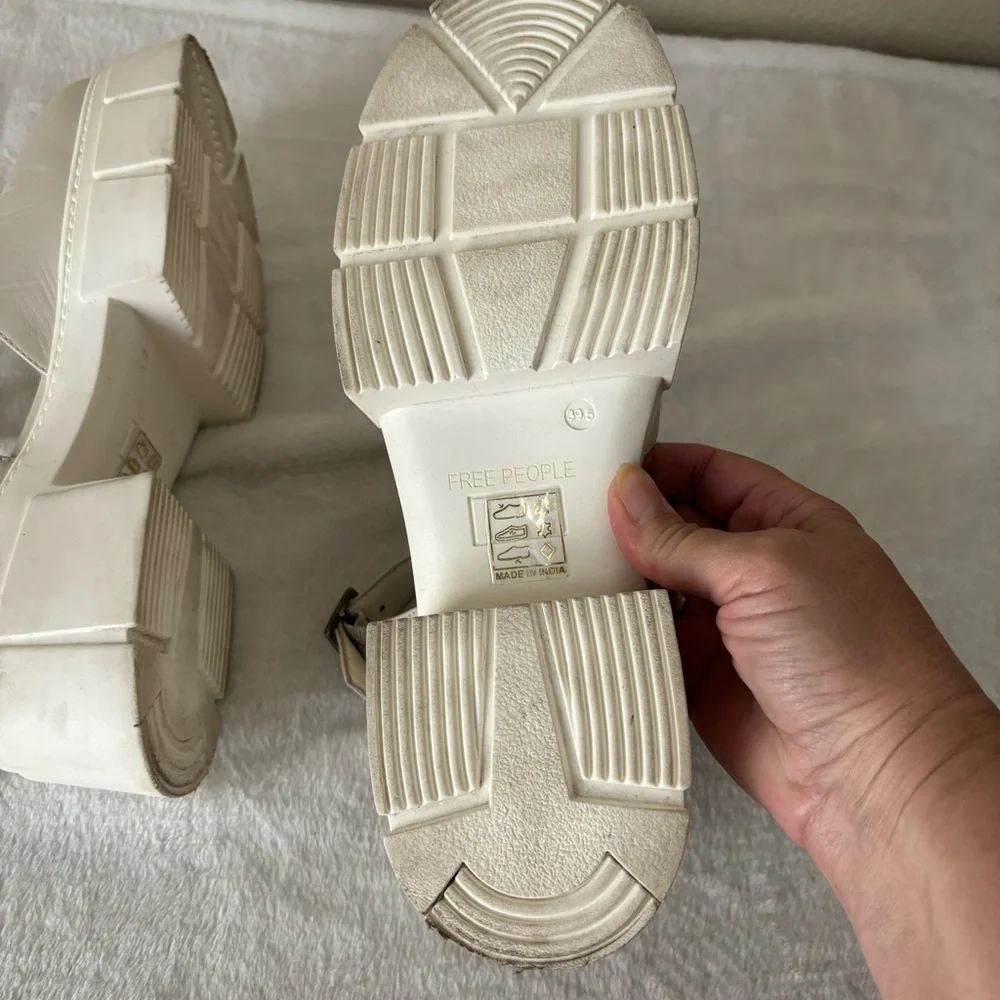 Free People Cream Chunky Platform Mary Jane Sandals